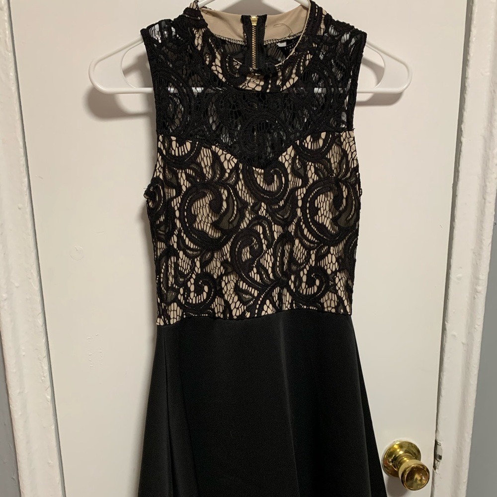 Black with nude dress